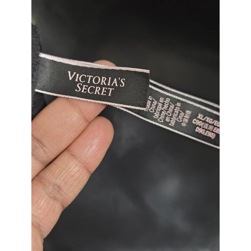 Victorias Secret Very Sexy Halter Keyhole Sheer Black XL Lace Up Goth Grunge Top - Picture 7 of 8